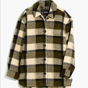 MADEWELL XL Belrose Shirt-Jacket in Maran Plaid NB288 NWT